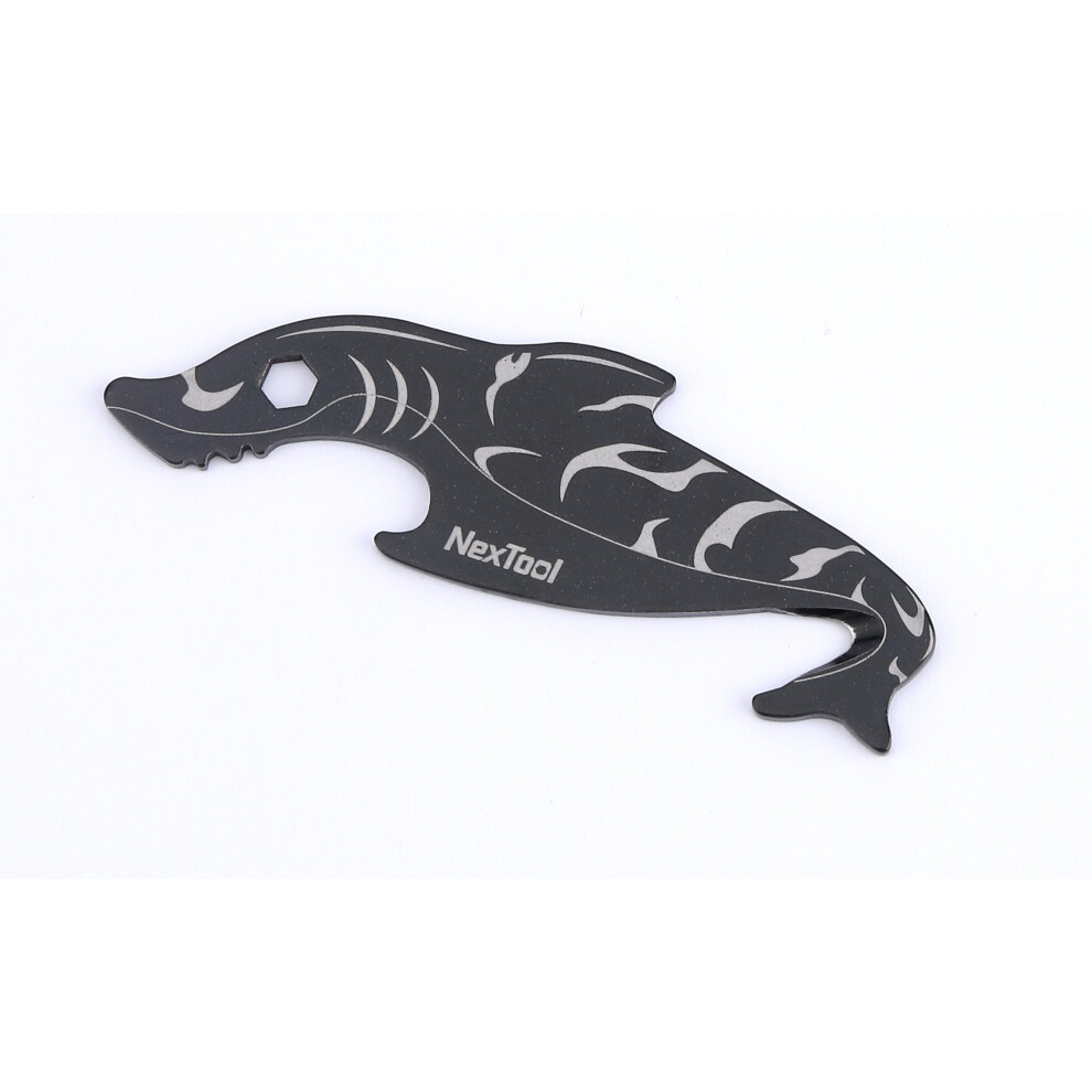(Black) Multi-function Box Opener Cutter Sharks Mini Portable EDC Tool Outdoor Camping