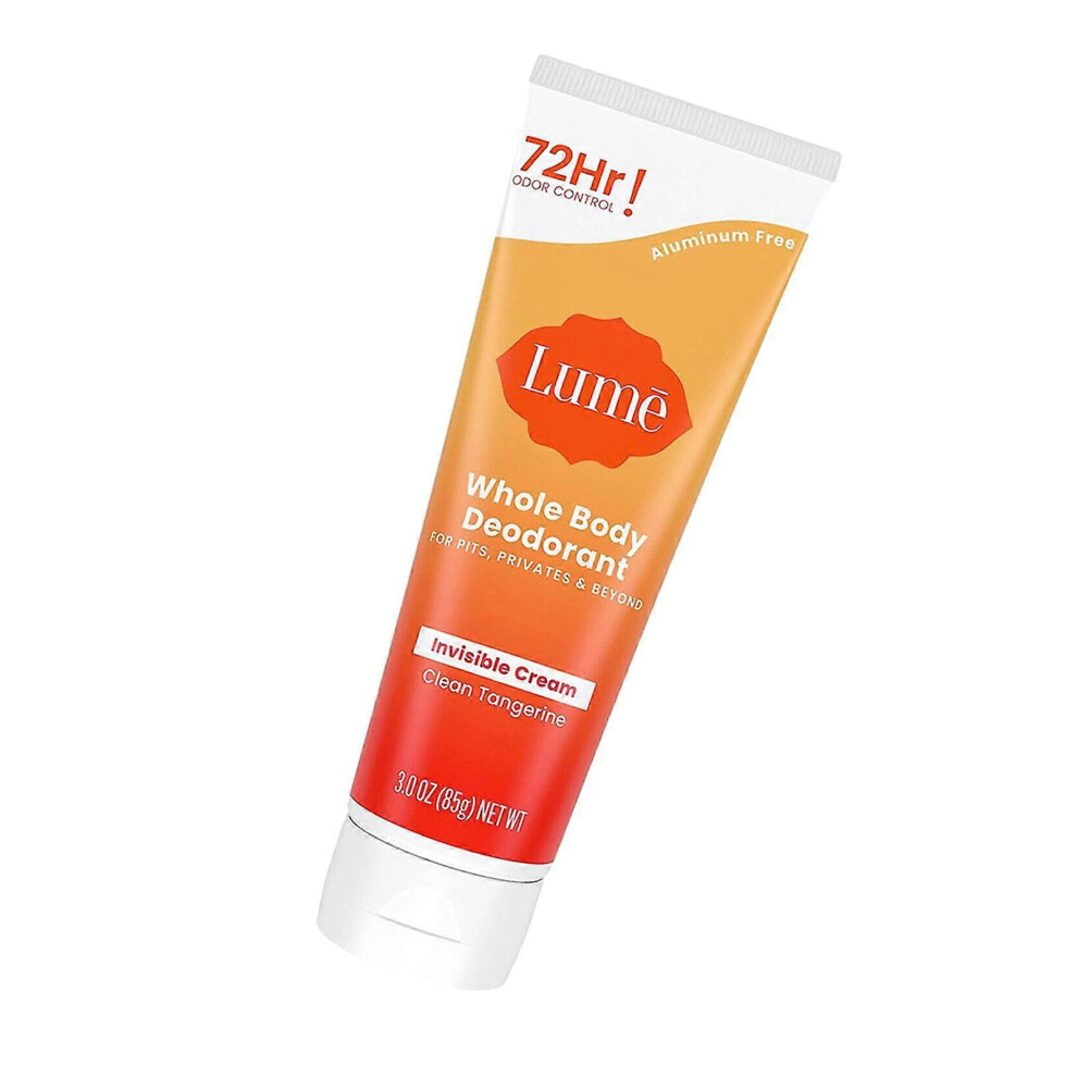 (orange) Lume Whole Body Deodorant Cream Clean Tangerine Skin Safe 72Hr Odor Control
