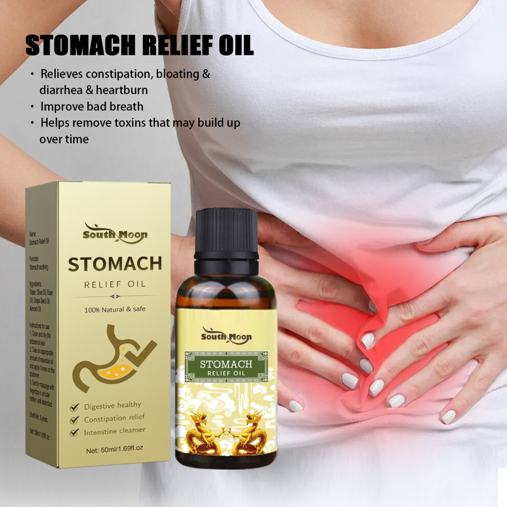 South Moon Stomach Relief Oil, Clear Stool Relieve Gastrointestinal Discomfort Massage Treatment Firming And Slimming Oil