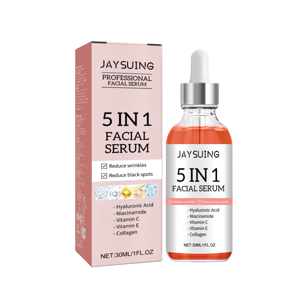 Jaysuing 5 in 1 Face Serum, Moisturizes Skin Firming Lightening Acne Spots Beautiful Skin Serum