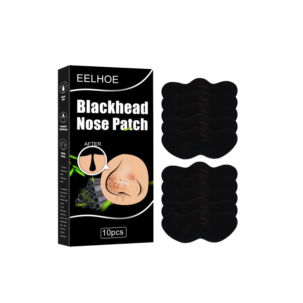 EELHOE Black Pig Nose Patch, Bamboo Charcoal Remove Blackhead Acne Tear Nose Mask Patch