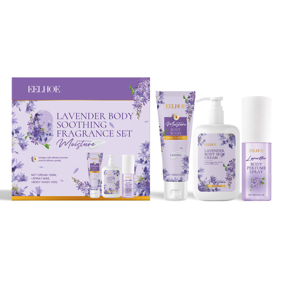 EELHOE Lavender Body Soothing Fragrance Set Gentle Moisturizing Skin Hydrating Skin Care Set