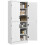 Homcom HOMCOM Kitchen Cupboard Storage Cabinet w/ 4 Doors and Adjustable Shelves,White 7