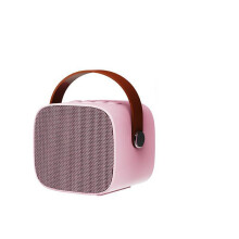 (pink) Mini Karaoke Machine for Kids and Adults Portable Speaker With Wireless Microphone for Home KTV Birthday
