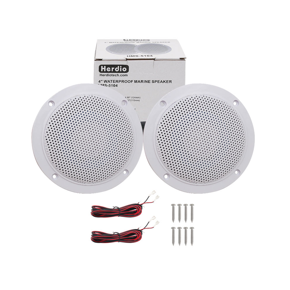 (, 4"-Speaker) Herdio 4'' 160W Waterproof Ceiling Marine Speaker Surround Sound Speaker For Kitchen Bathroom Yacht White 9008532404618