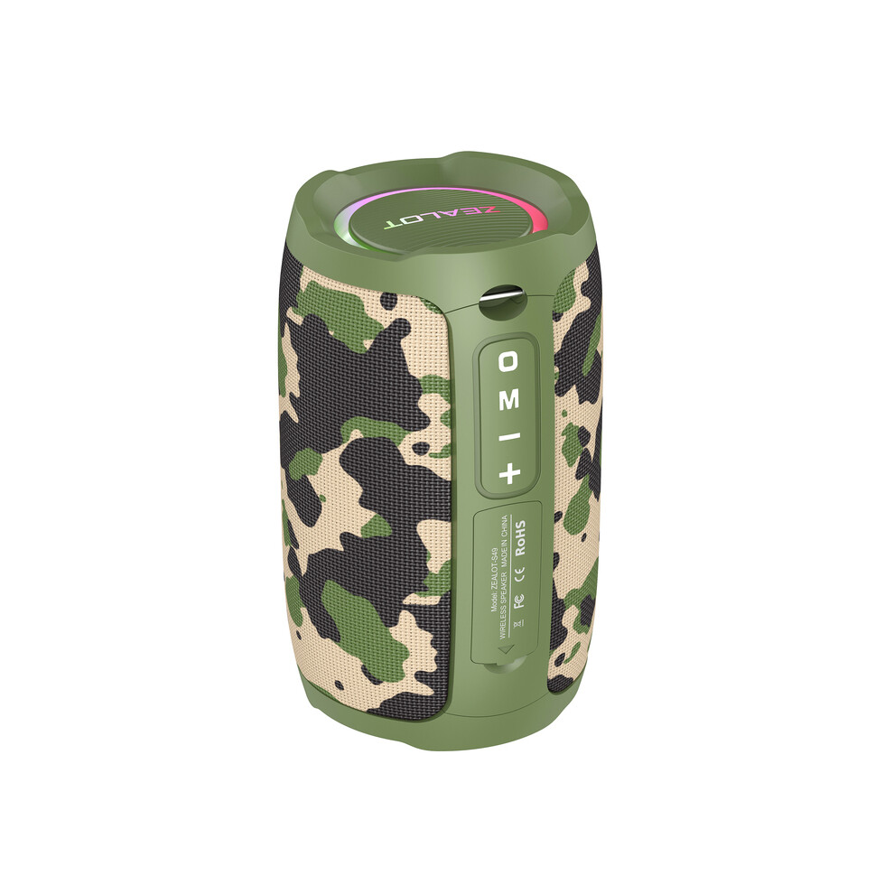 (Camo Speaker) S49 20W Portable Ourdoor Wireless Subwoofer Speaker,Waterproof Ipx 6,Dual Pairing,3600Mah Battery, 12 Black 9008532403567