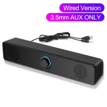 (Wire Version) PC Soundbar Wired and Wireless Bluetooth Speaker USB Powered Soundbar for TV PC Laptop Gaming Home Theater