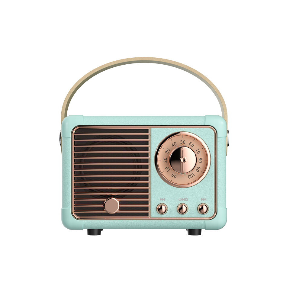 (Blue) Retro Hifi Stereo Tooth V5.0 Speaker Portable Wireless Vintage Speaker 2 (2.0) 5W Plastic 3W Dc Blue 9008532406254