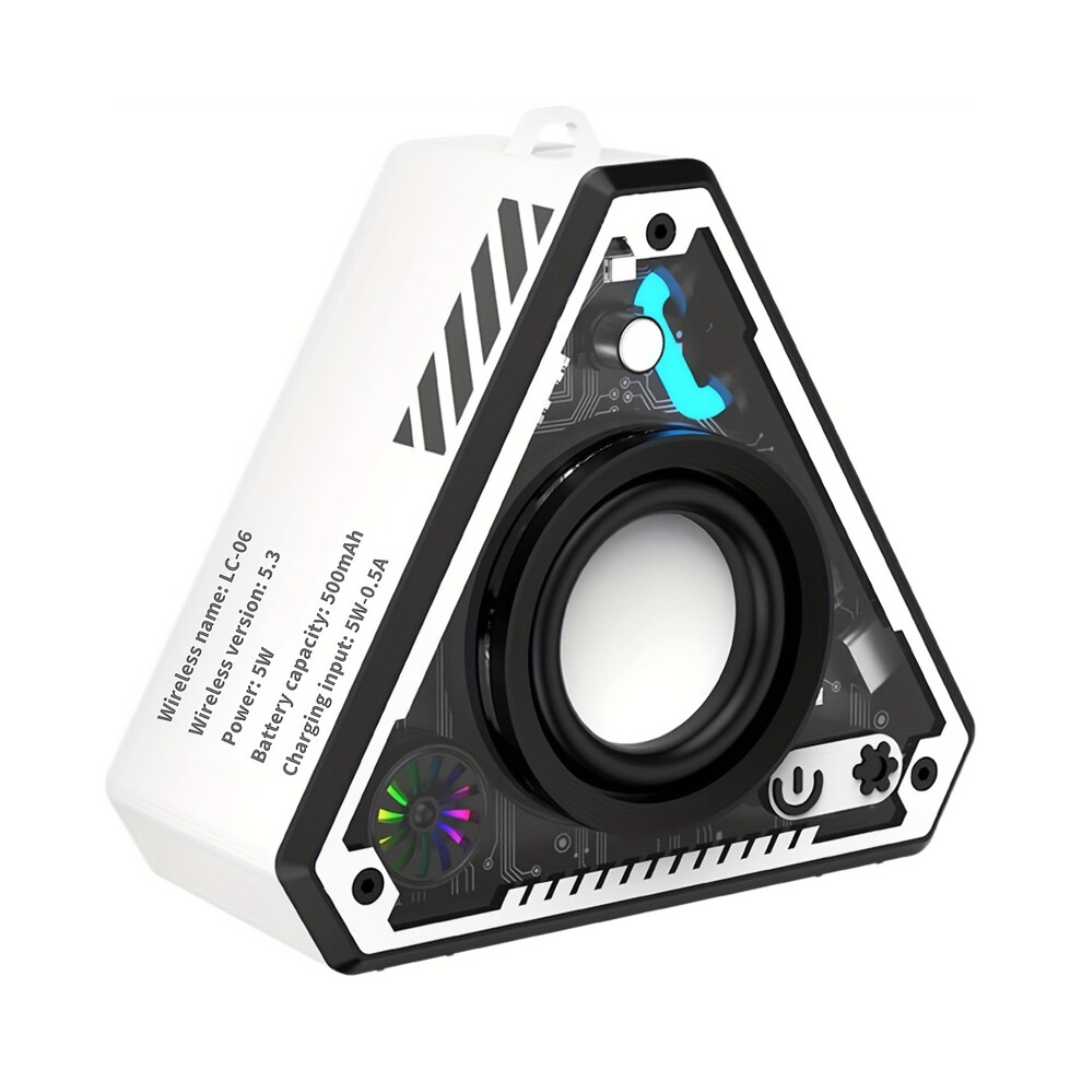 (White) Mini Cool Bluetooth Speaker Subwoofer Hifi Surround Sound Outdoor Home Portable Wireless Bluetooth Speaker White 9008532406124