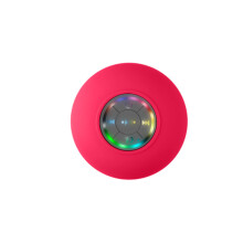 (Red) Mini Bluetooth Speaker Waterproof Bathroom Audio Wireless Shower Speakers RGB Light for Phone Soundbar