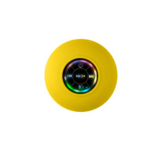 (Yellow) Mini Bluetooth Speaker Waterproof Bathroom Audio Wireless Shower Speakers RGB Light for Phone Soundbar