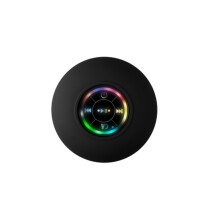 (black) Mini Bluetooth Speaker Waterproof Bathroom Audio Wireless Shower Speakers RGB Light for Phone Soundbar