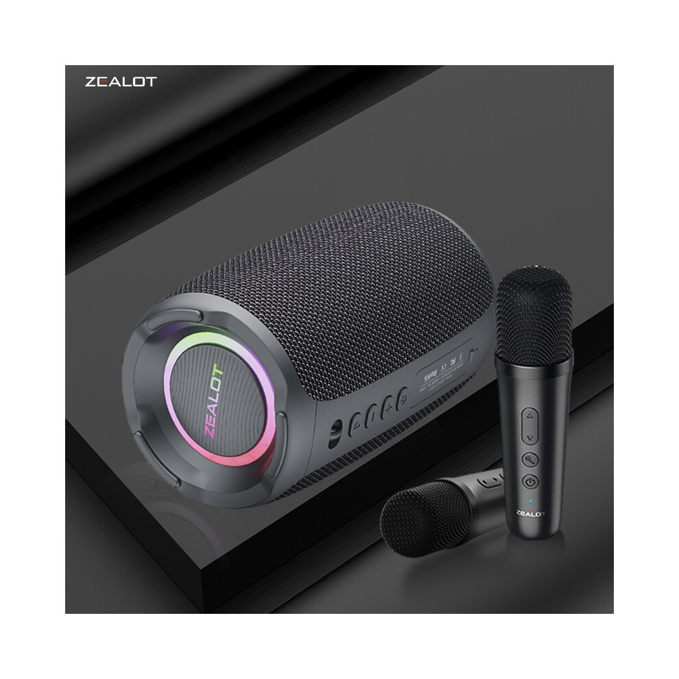 (Zealot S61mshuang, Speaker) S61 20W Wireless Speakers With Two Wireless Microphones, Support Wired Microphone, Subwoofer Speaker, 9008532408616