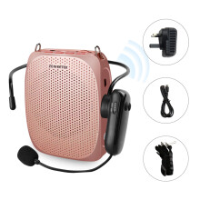 (Rose gold UK Plug) Wireless Portable Audio Loudspeaker USB Voice Amplifier For Teacher