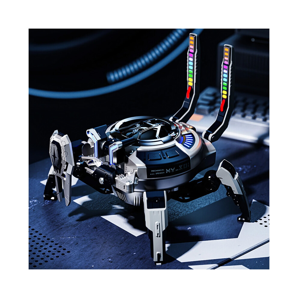 (Grey) Mechanical Crab Bluetooth Speaker Multicolor Led Bluetooth 5.0 10W Stereo Deep Bass Tws 8H Playtime Grey 9008532409354