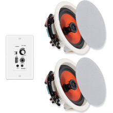 (UK Plug, 6.5"-Amplifier Sets) Herdio 6.5'' 2PCS Bluetooth Ceiling Speakers 320 Watt Flush Mount In Wall Amplifier Receiver Perfect
