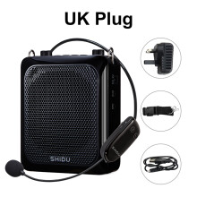 (Black UK Plug) 25W Portable Voice Amplifier Mini Audio Bluetooth Speaker with UHF Wireless Microphone For Teachers