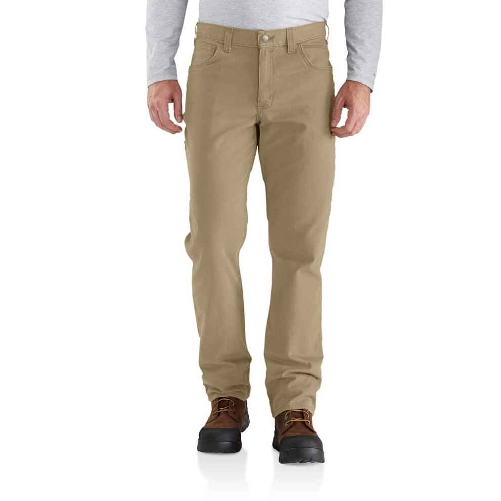 Carhartt mens Rugged Flex Rigby Five Pocket Big & Tall Work Utility Pants  Dark Khaki  48 Regular US