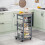 Homcom HOMCOM Multi-Use Kitchen Island Trolley Baskets Side Racks Drawer WorktopGrey 1