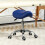 Homcom HOMCOM PU Leather Saddle Stool w/ Moulded Padded Seat Adjustable Height Blue 1