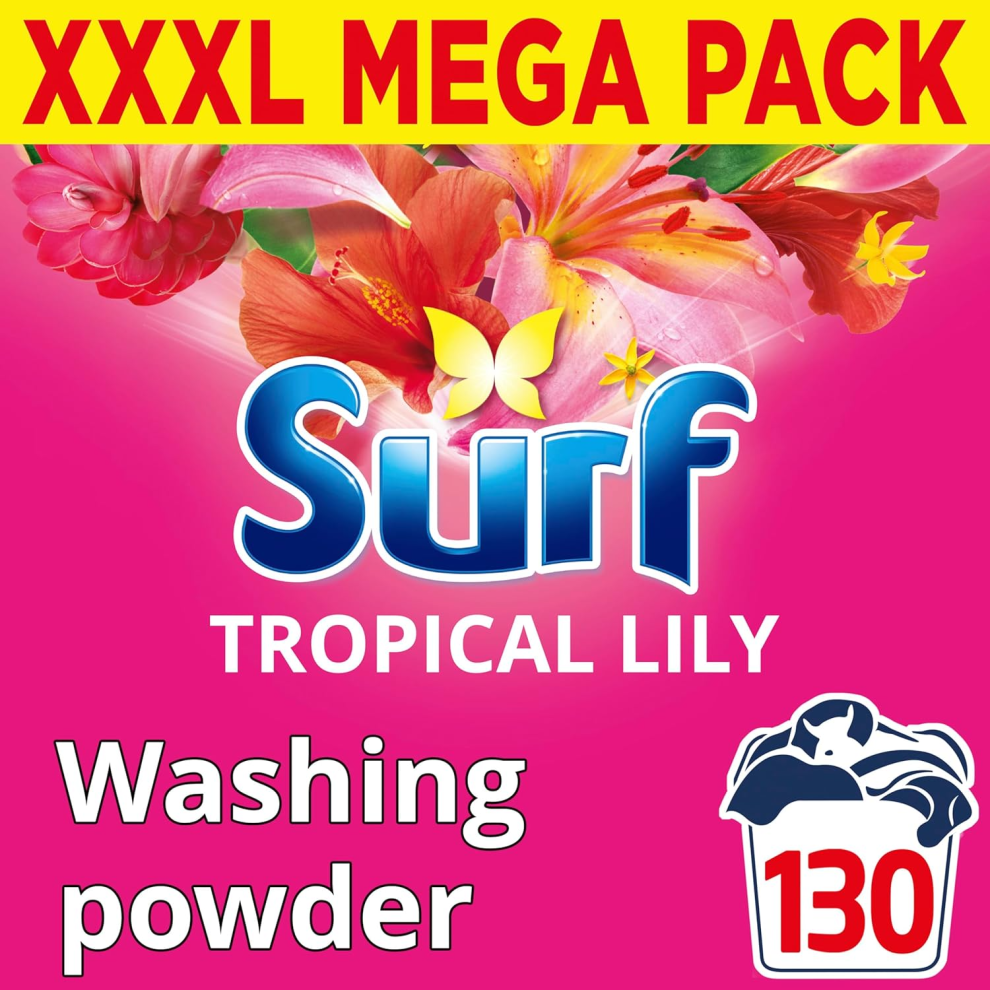 Surf Tropical Lily Washing Powder joy-infused fragrance with natural essential oil lasting up to 12 hours in wear for b