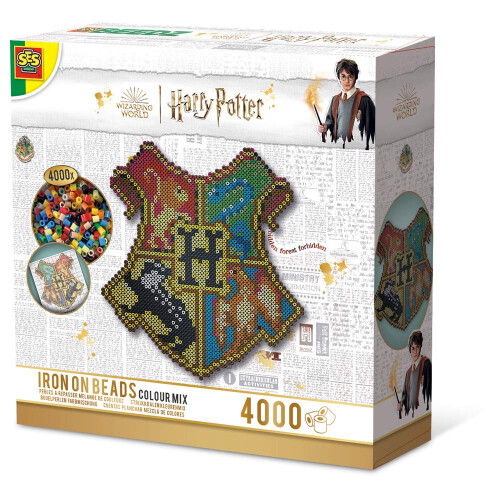 SES CREATIVE Harry Potter Hogwarts Crest Iron-on Beads Colour Mix 1