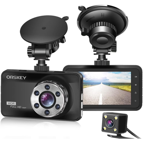 ORSKEY Dash Cam Front and Rear 1080P Full HD Dual D