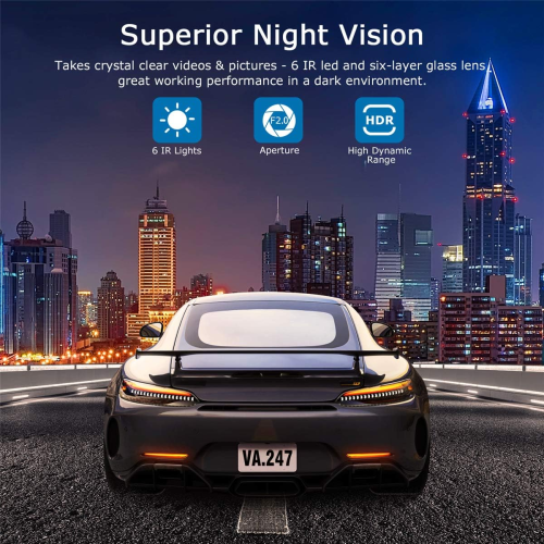 ORSKEY Dash Cam Front and Rear 1080P Full HD Dual D 1