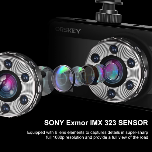 ORSKEY Dash Cam Front and Rear 1080P Full HD Dual D 2