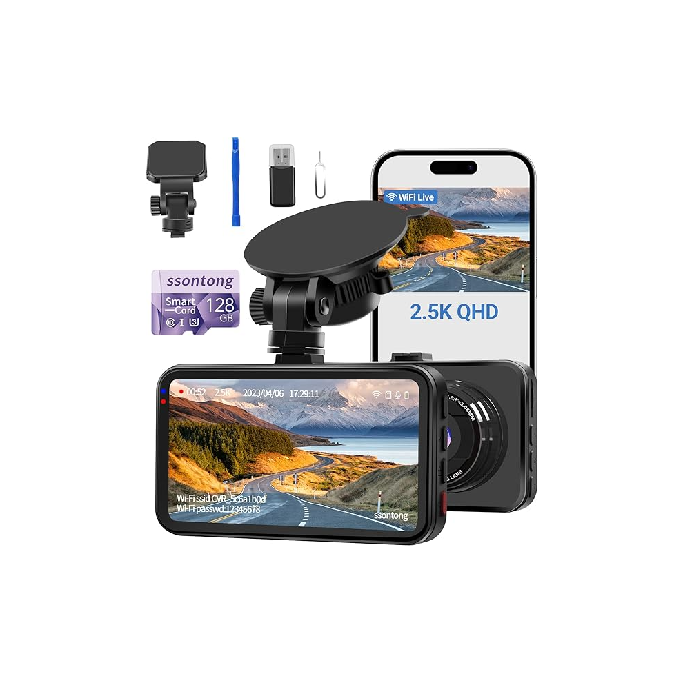 Dash Cam WiFi, Car Camera Dash Cam with 128GB Ca-image-OPC-PGKDTWB-NEW