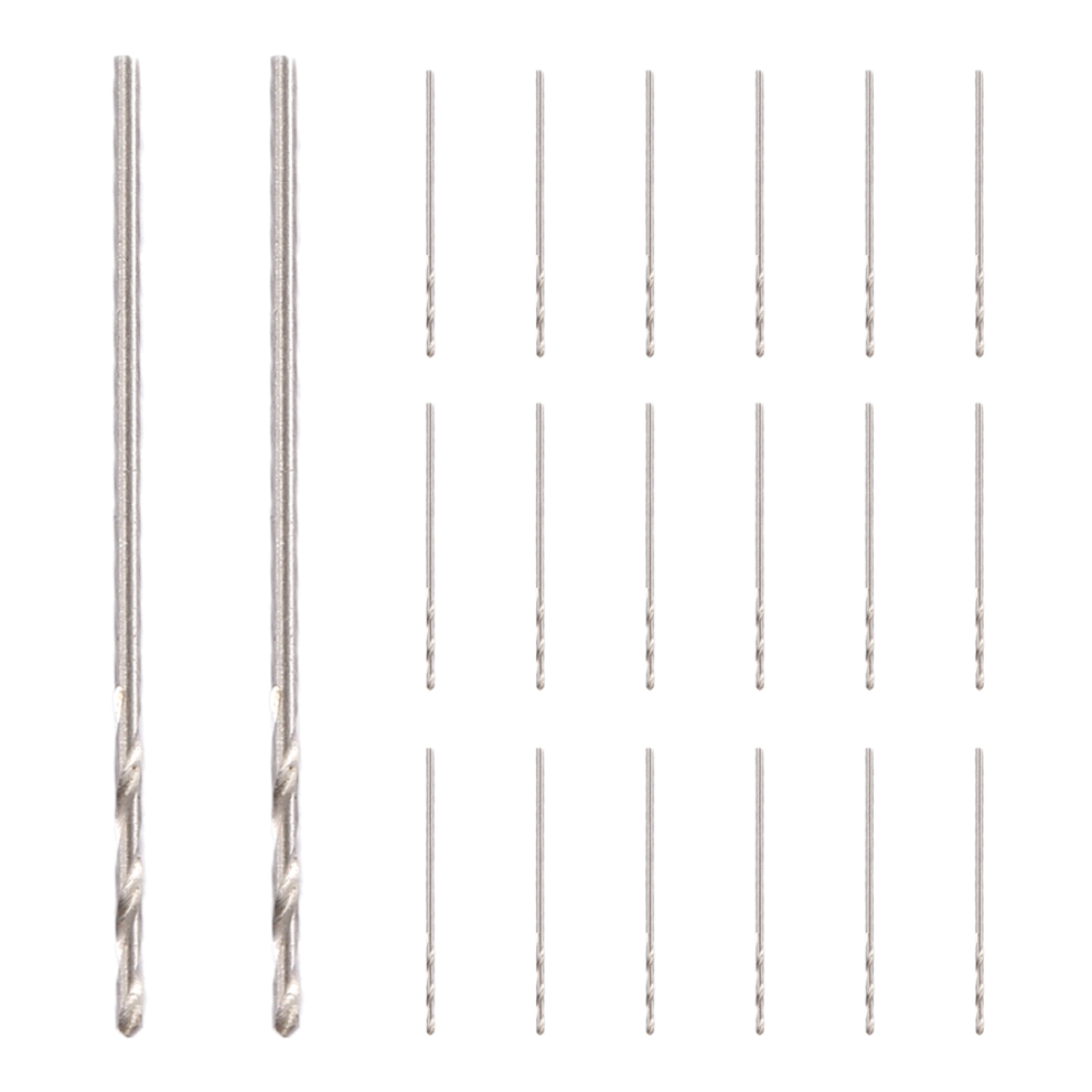 20 Pcs 30Mm Long 0.8Mm Dia Micro Hss Twist Drill Bit 4852394649114