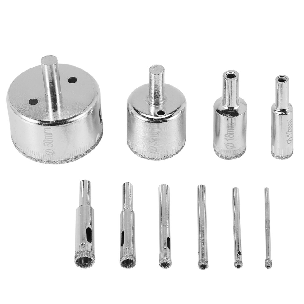 10Pcs Diamond Hole Saw 3-50mm Drill Bit Set Tile Ceramic Marble Glass Cutter-image-OPC-PGKDWQX-NEW