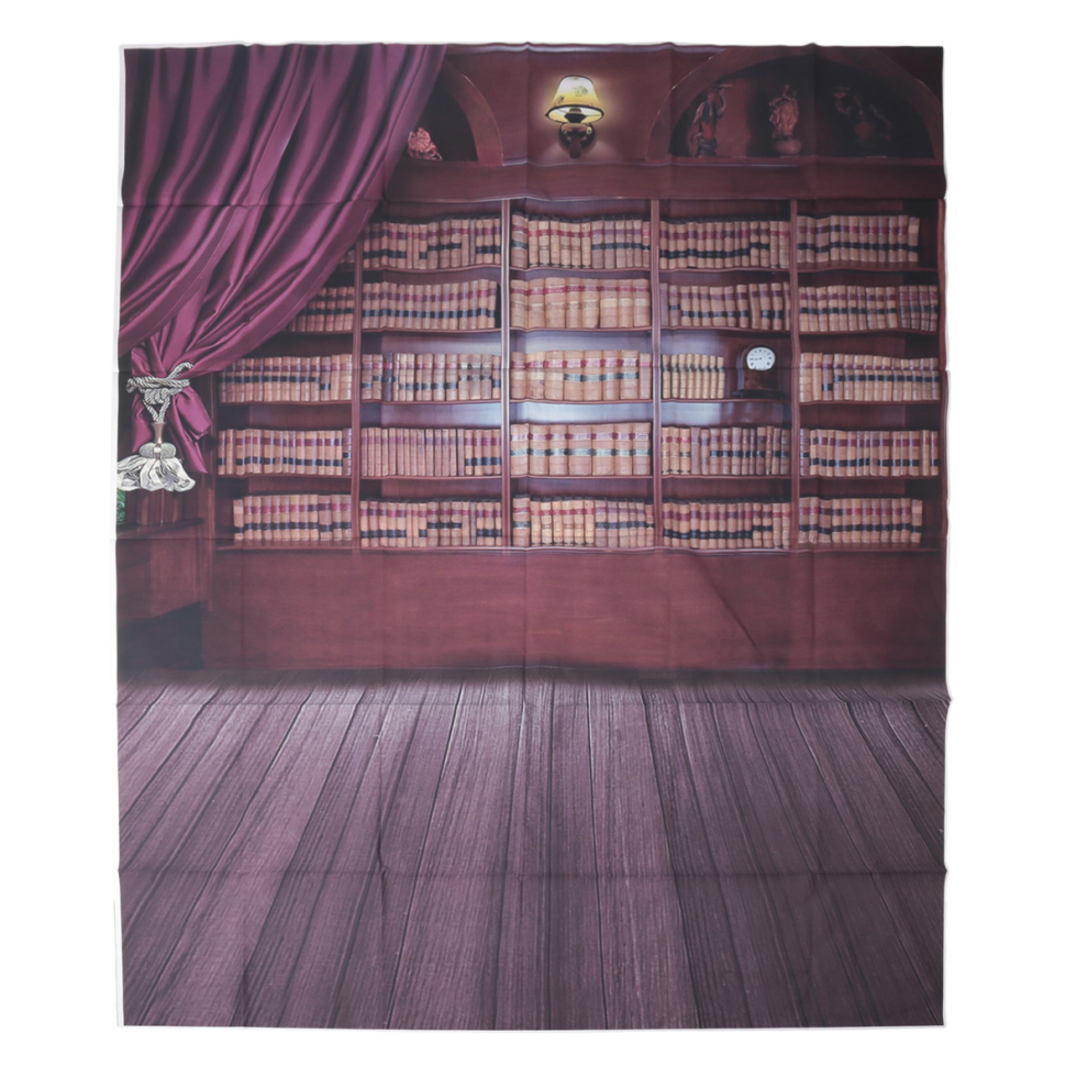 Toile de fond vintage pour photographie au sol d'une bibliothèque, accessoires photo, arrière-plan de studio 1,5 x 2,1 m