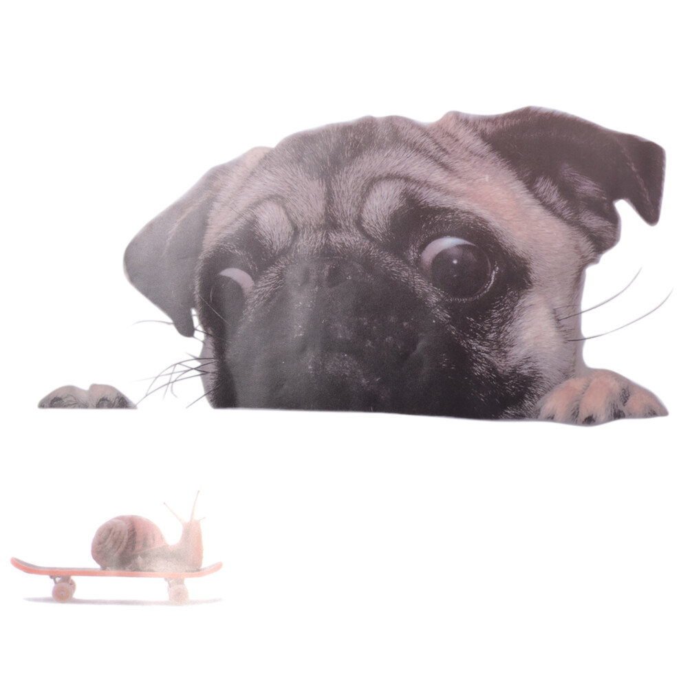Funny Cute Pet Pug Dog Snail 3D Car Window Decals Home Wall Sticker Decoration 4853440874672
