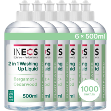 INEOS Next-Gen 2in1 Washing Up Liquid, 3L (500ml x 6