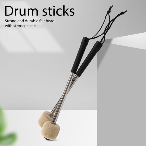 τμχ Bass Drum Mallet Felt Percussion Mallets Timpani Sticks με λαβή από ανοξείδωτο ατσάλι, λευκό 2