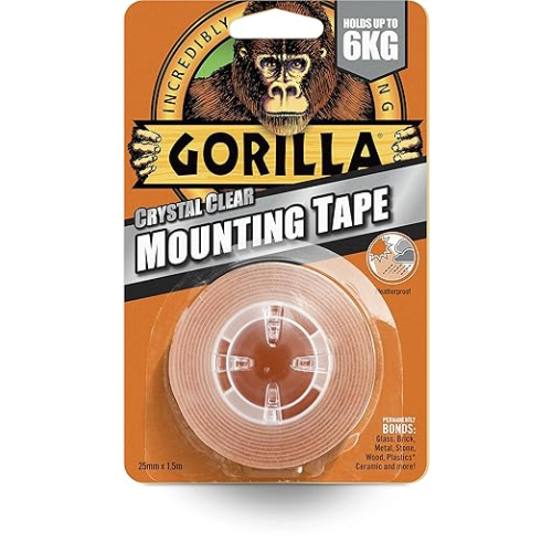Gorilla Gorilla Double Sided Mounting Tape Clear 1.5m, Pack of 1