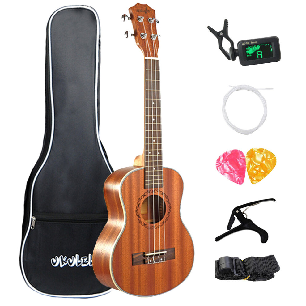Set Di Ukulele Da Concerto Da 23 Pollici In Mogano, 4 Corde, Piccola Mini Chitarra Hawaiana Con Borsa Per Strumenti Musicali Per Principianti