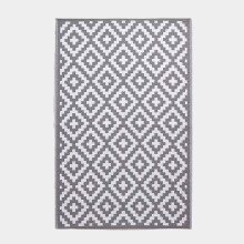 (180 x 270 cm) Zoe Geometric White & Grey Outdoor Rug
