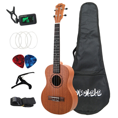 Ukulele tenor sapele acústico de 26 polegadas, mini kit completo de ukulele havaiano para crianças iniciantes 1