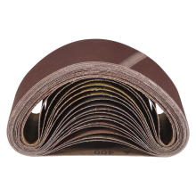 Pacote com 18 cintas de lixa de óxido de alumínio de 75 x 533 mm (3 x 21 polegadas) (3 de cada grão 60, 80, 120, 180, 240 e 400) para lixadeira