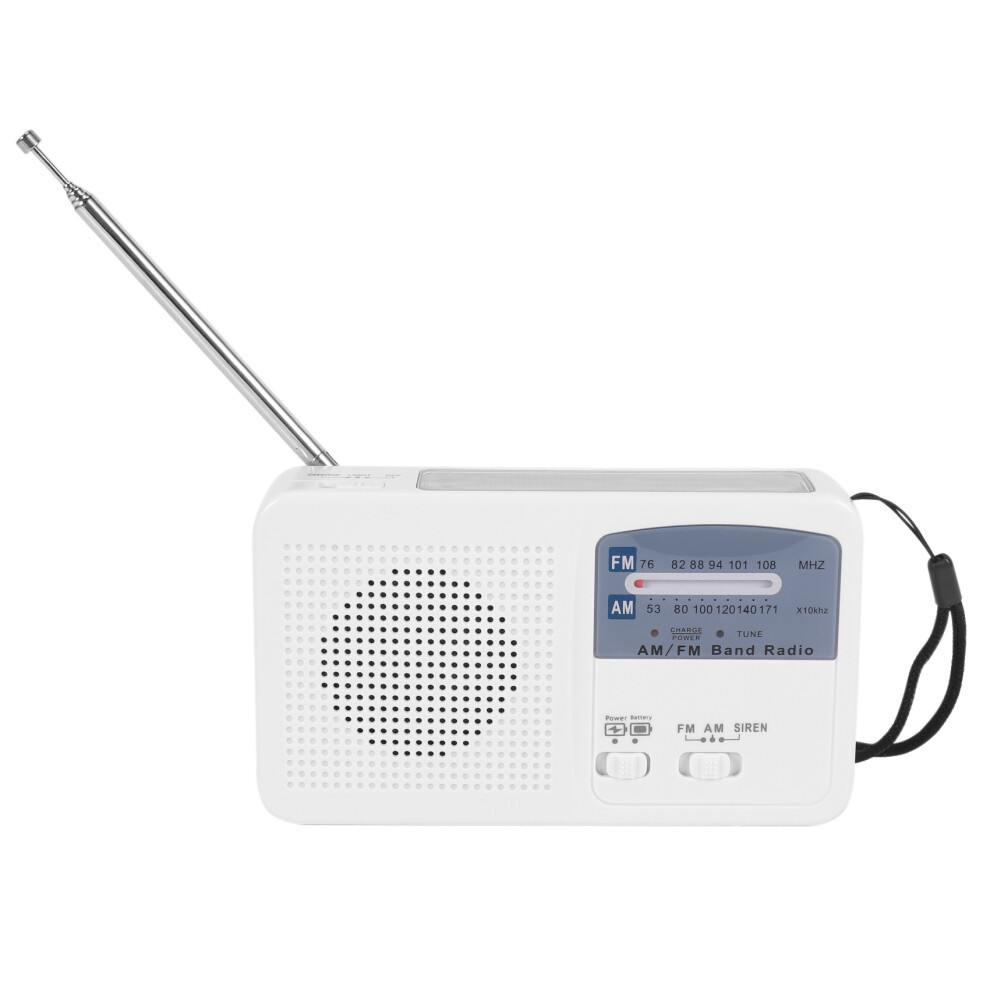 Emergency Radio with Solar and Hand Crank Self Powered, Battery USB Recharging FM/AM LED Flashlight Phone Charger