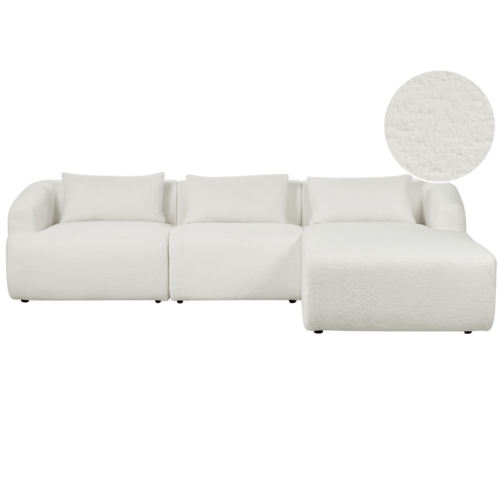 Corner Sofa SVANSELE Boucle Off-White 3 Seater Left Hand