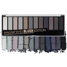 Paleta de ochi de fum neagra de fum de fum, 15 culori, mai stralucitoare, pigmentat pentru ochi, paleta de machiaj pentru umbra cu 3 perii de och