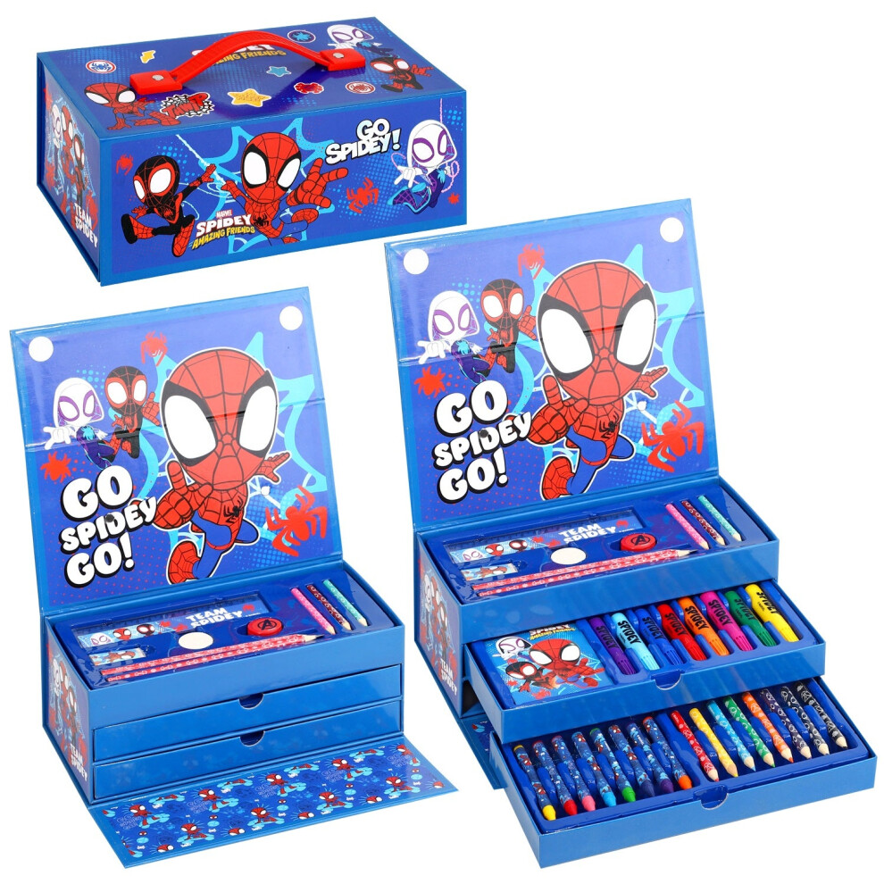 Spidey Kids 34pc Colouring Art Stationery Travel Set for Children
