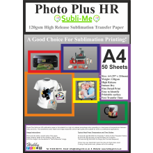 A4 120gsm HR Sublimation Heat Press Transfer Paper - 50 sheets for Mugs & T-Shirts