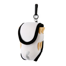 Golfbal Draagtas met Sluiting, voor 2 Ballen & Tees, Broekbevestiging, Wit