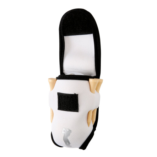 Bolsa para transporte de bolas de golfe com fecho para 2 bolas e tees com acessório para calças, branca 1