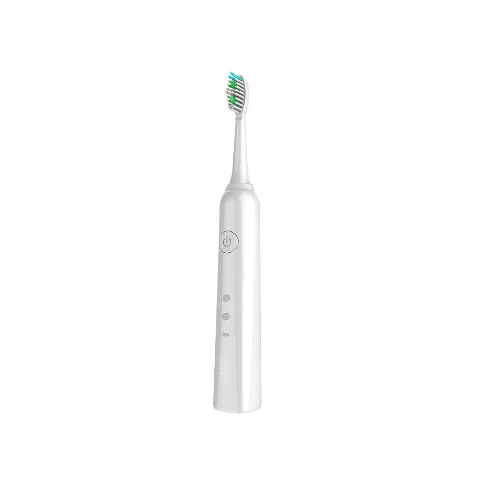 (White) Ultrasonic Vibration Electric Toothbrush Rechargeable Dental Care Tooth Cleaner