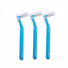 (SSS 0.8mm) Dental Care Cleaning Brush Japan L-shaped Long Handle Tooth Gap Brush Toothbrush Pack5
